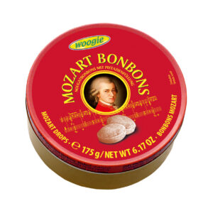 Woogie Mozart Nougat & Pistachio Filled Candy Drops Tin – Germany