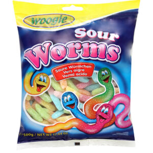 Woogie Sour Gummy Worms – Czech Republic Import, Bulk