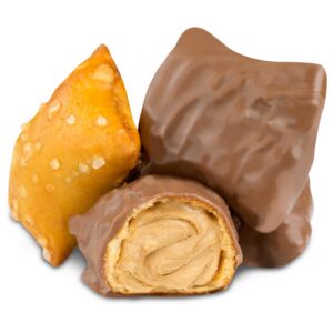 Milk Chocolate Peanut Butter Filled Pretzels, Made in USA