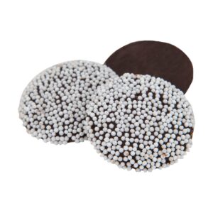 Dark Chocolate Nonpareils White Crystal Caps Bulk – USA