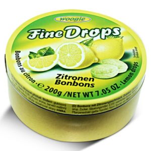 German Fine Drops Sanded Lemon Candy Tin 200gr (Zitronengeschmack)