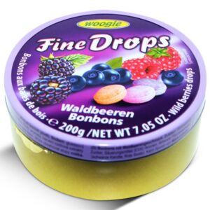 German Fine Drops Sanded Forest Berries Candy Tin 200gr (Waldbeerengeschmack)