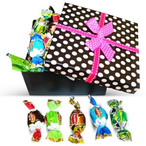 Gran Misto Italian Great Chocolate Truffles Polka Dots Box w/Bow
