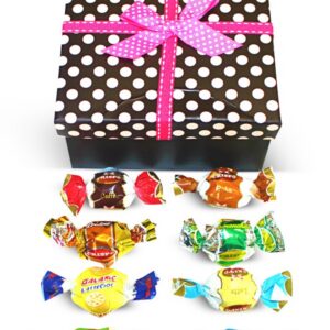 Ultima Misto Italian Fantacy Chocolate Truffles Dots Box w/Bow