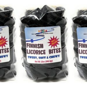 Finnish Soft Black Licorice Bites Combo, 3 Bags