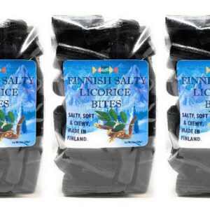 Finnish Salty Black Licorice Bites Combo, 3 Bags
