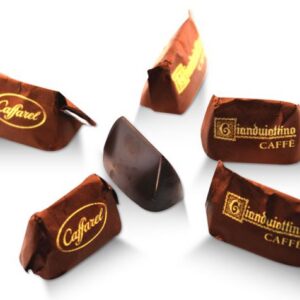Mini Coffee Gianduitto Smooth Dark Chocolate Gianduia And Piadmontese Hazelnuts In Brown Wrapper