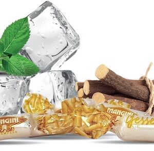 Gessetti Filled liquorice with salmiak flavour.