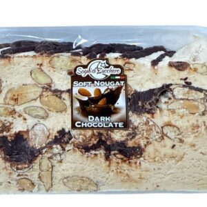 Wrapped dark chocolate soft nougat 150g slice