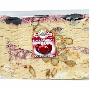 Wrapped sour cherries soft nougat 150g slice
