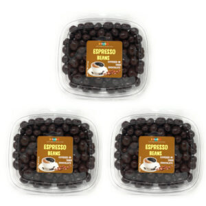 Dark Chocolate Covered Espresso Beans Combo, 3 Tubs