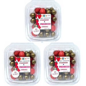 Milk Chocolate Covered Strawberries & Prosecco Cordials Combo, 3 Tubs
